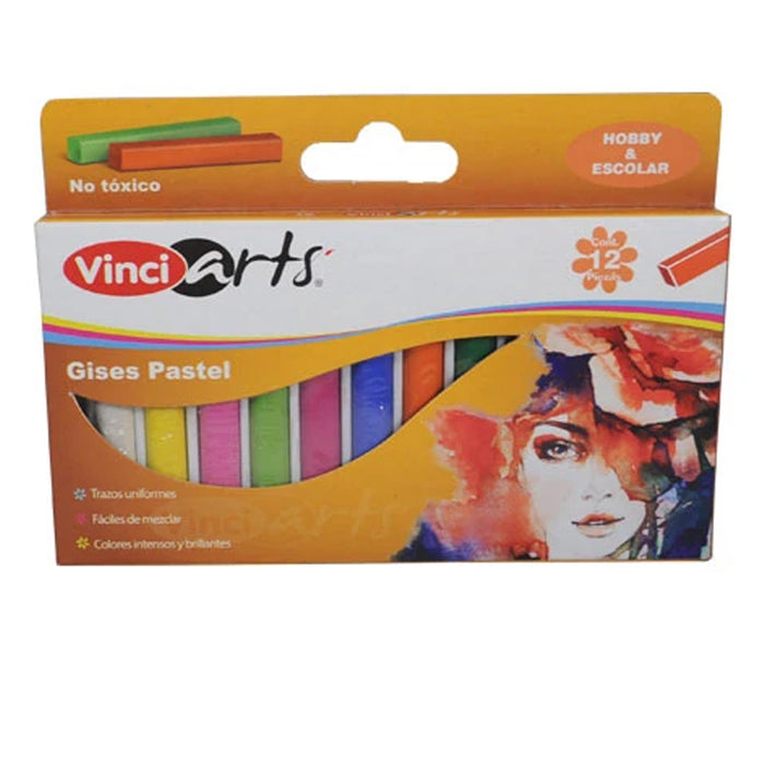 Gises Pastel Acuarelables VinciArts 12 Piezas Vinci