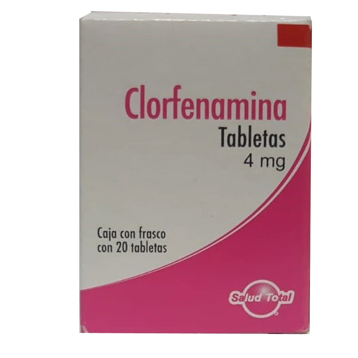 Clorfenamina 20 Tabletas 4 mg Salud Total