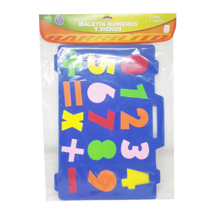 Foamy Maletin 10 Numeros y 5 Signos Alfabeticos Barrilito