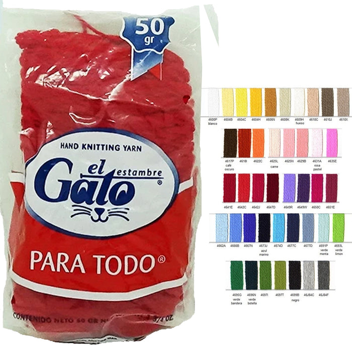 Estambre Meta Bolsa 50 Gr El Gato Varios Colores