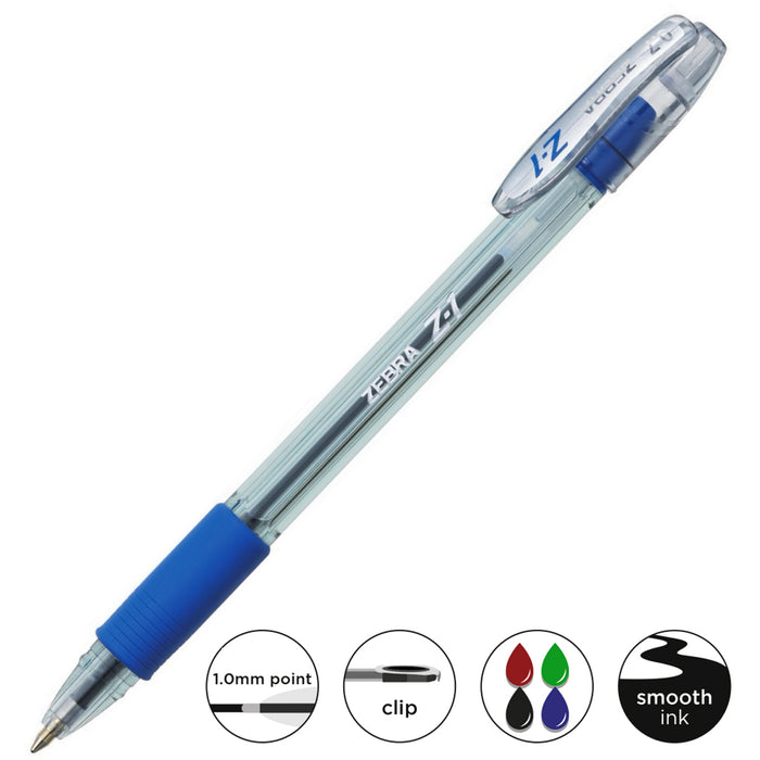 Pluma Zebra Z1 Tinta Hibrida Azul