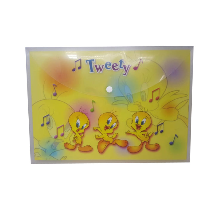 Sobre Carta Plástico Semi Transparente Broche Tweety