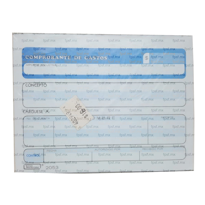 Comprobante de Gastos 50 Hojas Printaform #2053 14 x 11 cm