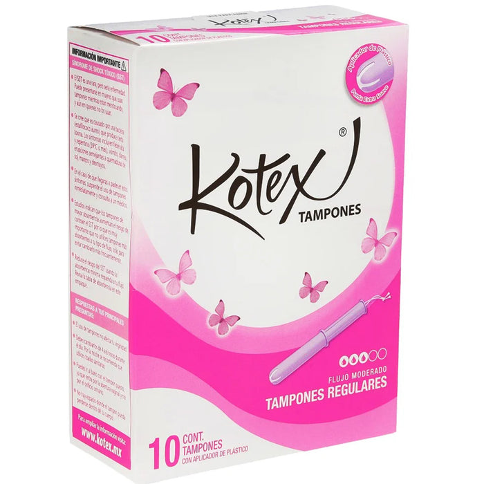 Tampones Regular Flujo Moderado con 10 piezas Kotex