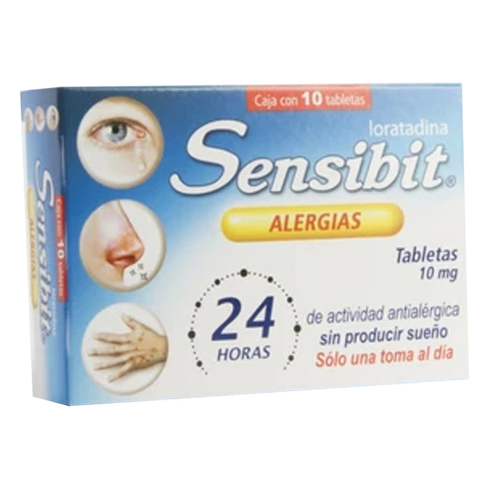Sensibit Loratadina tabletas de10 mg caja con 10 tabletas