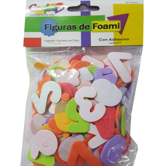 Figuras de Foami Foamy con Adhesivo Numeros  20 g Confetti #1017
