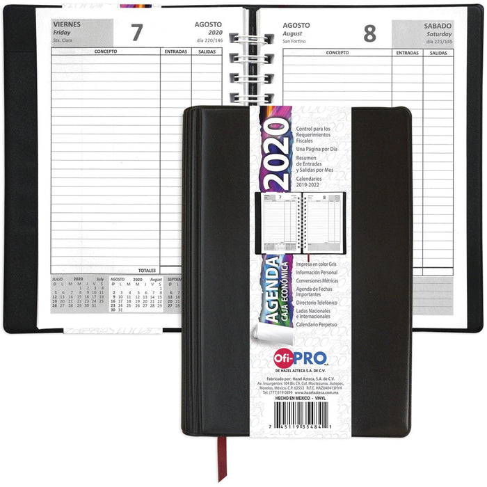 Agenda Bolsillo Económica Hazel 2025 132 paginas 9.8 x 6.8 cm