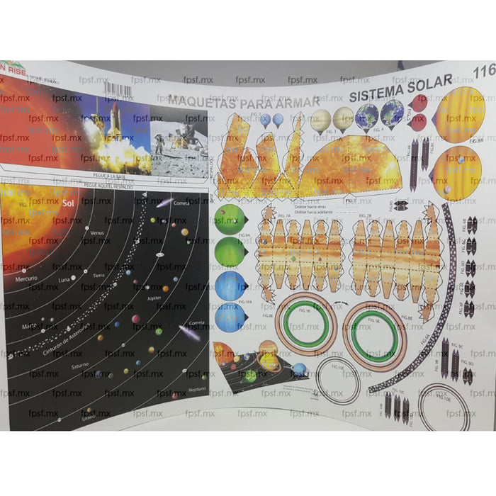 Maqueta Para Armar Doble Carta Sistema Solar #116 Sun Rise