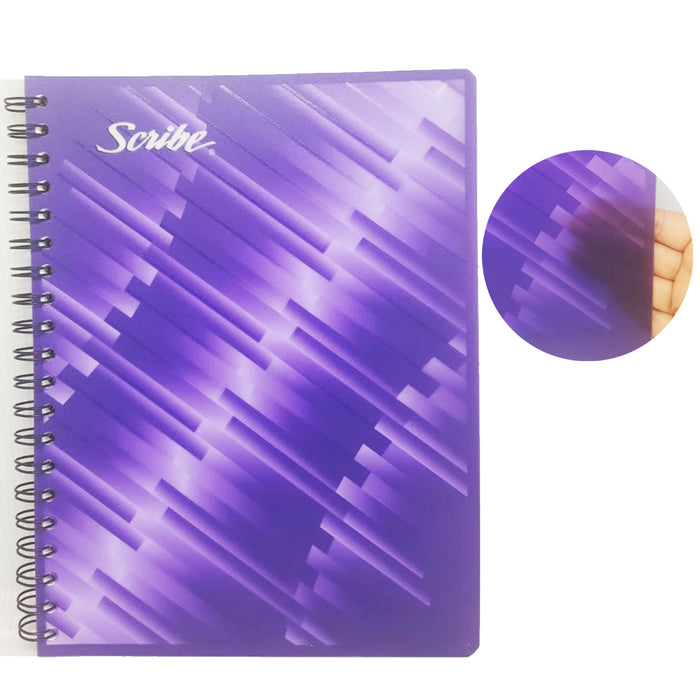 Cuaderno Profesional Doble Raya Plastificado Semi Transparente Arillo 100 hojas Scribe 2904