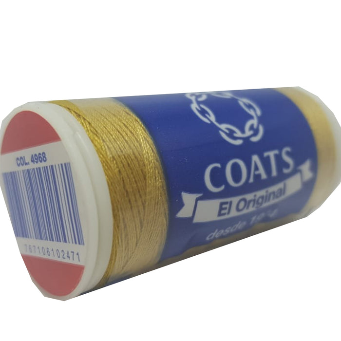 Hilo Para Coser 200 m 100 % Poliéster 3 Cabos Coats # 4968 Gama Amarillo