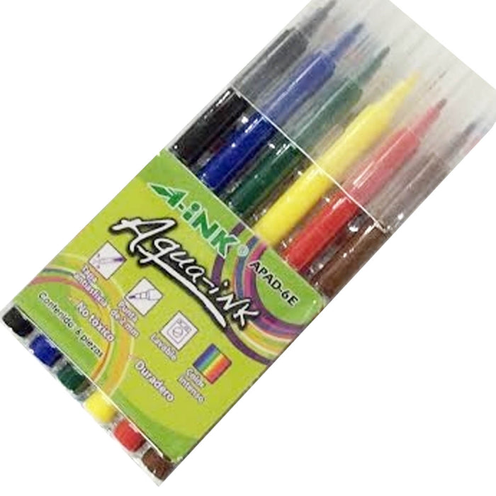 Plumones Aqua-Ink Base Agua A-Ink Apad-6E MAE