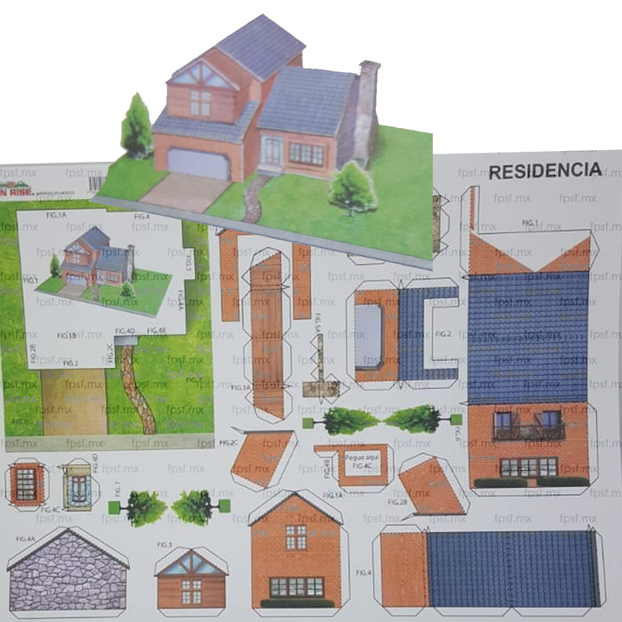 Juego para Armar Edificios para Maqueta Carta Varios Modelos Sun Rise