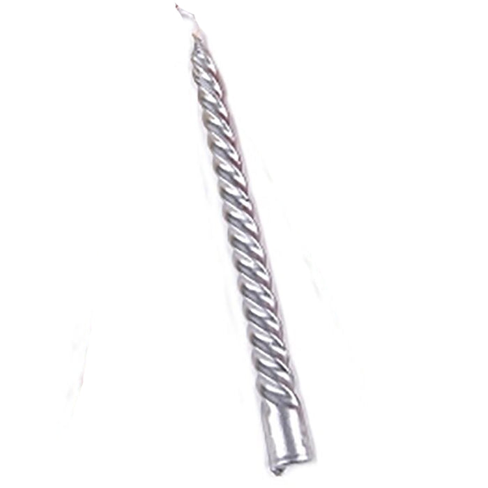 Vela Espiral Decorativa Metalizada Plata Mylin