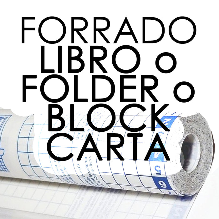 Servicio de Forrado Libro o Folder o Block Carta con Contac $45  02/24