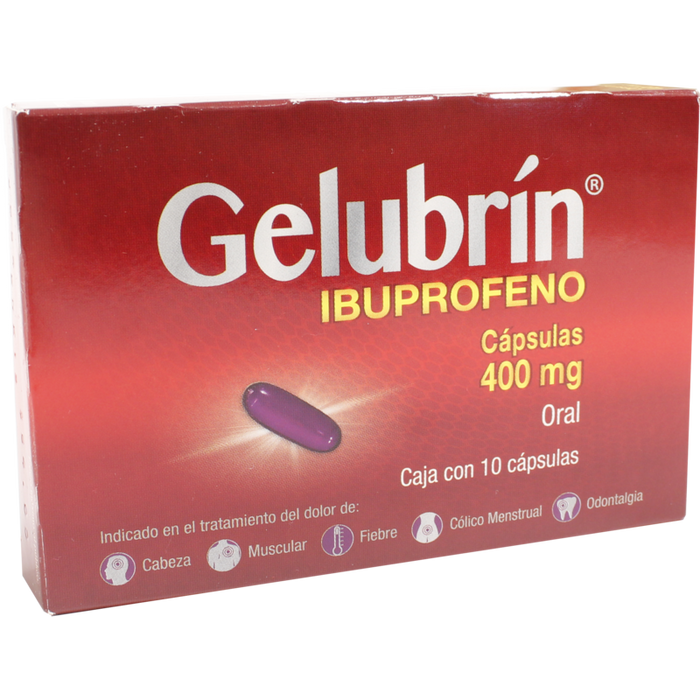 Ibuprofeno Gelubrin  400 mg Caja 10 Capsulas