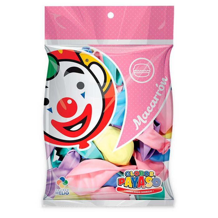 Globo Surtido Color Pastel No.12 con 50 Piezas Globos Payaso