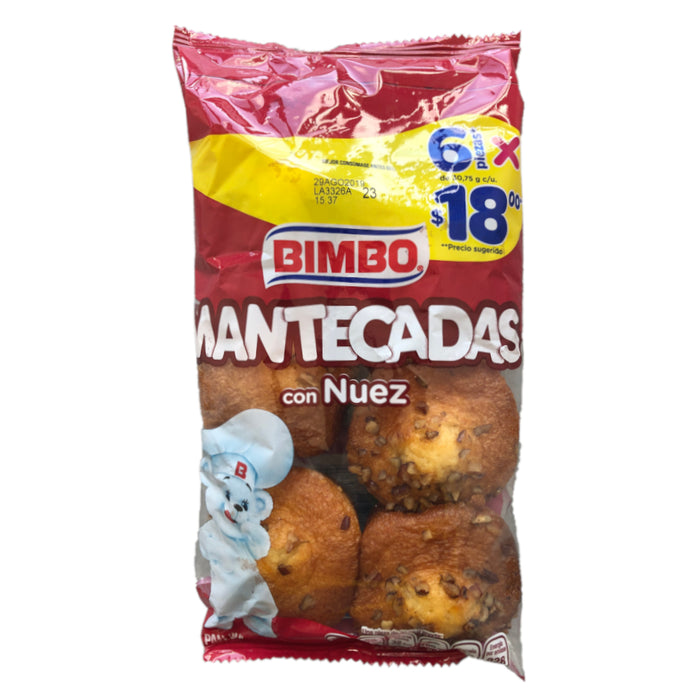 Mantecadas con Nuez 6 Piezas 184.5 gr