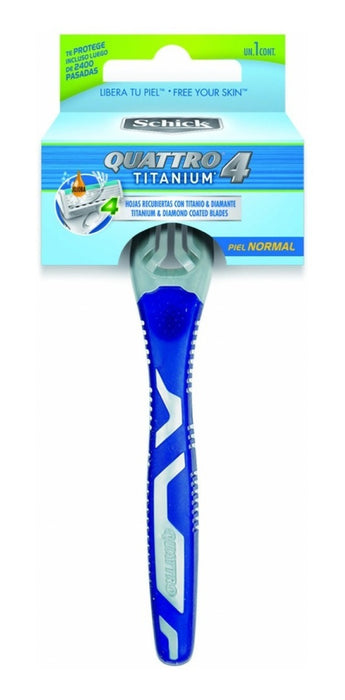 Rastrillo Quattro 4 Titanium Schick 1 pieza Piel Normal