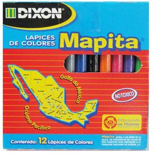 Lápices de Colores Cortos 12 Piezas Dixon Mapita