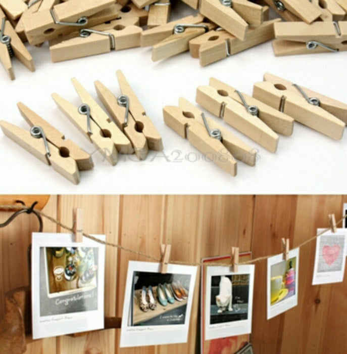 Pinzas Madera Mini Natural 3.5 cm con 30 piezas Mylin