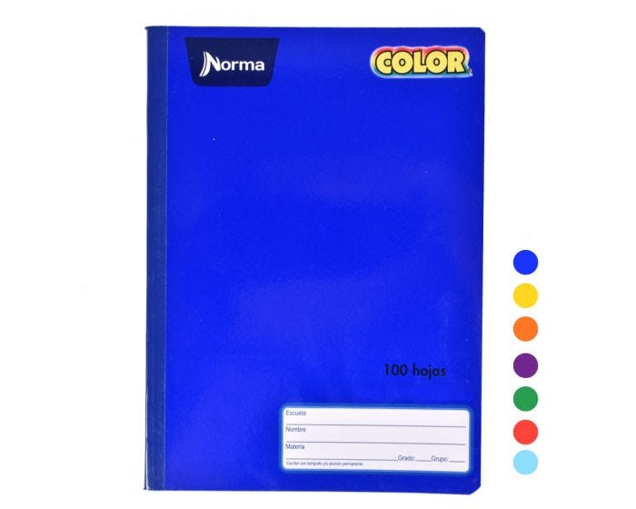 Cuaderno Colegial Cosido Raya 100 hojas Norma Color