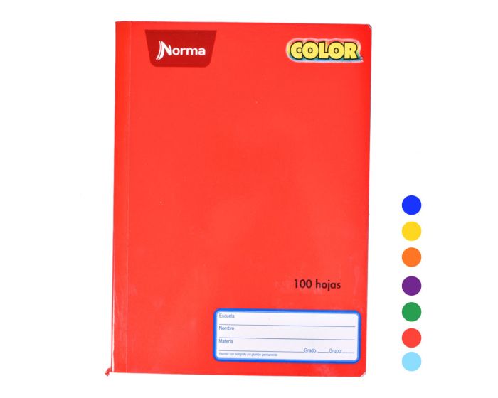 Cuaderno Profesional Cosido Doble Raya 100 hojas Norma Color