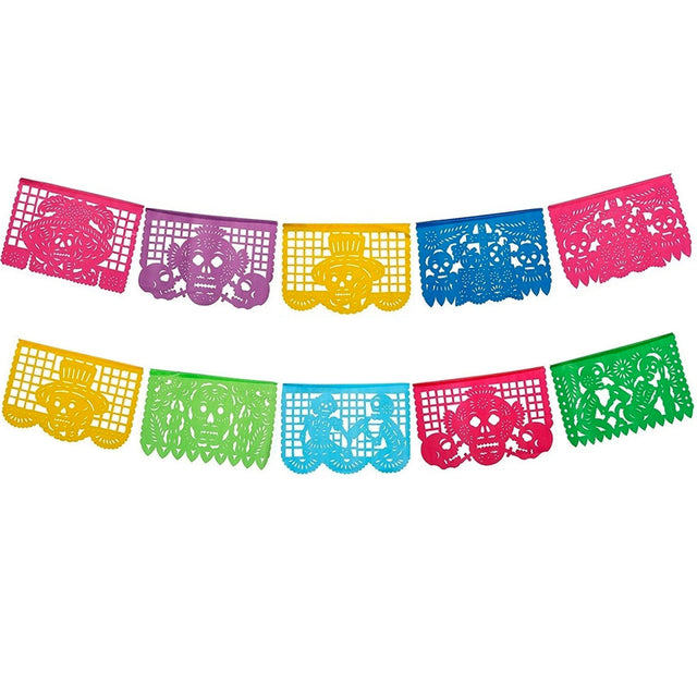 Papel Picado Dia De Muertos Paquete 10 piezas