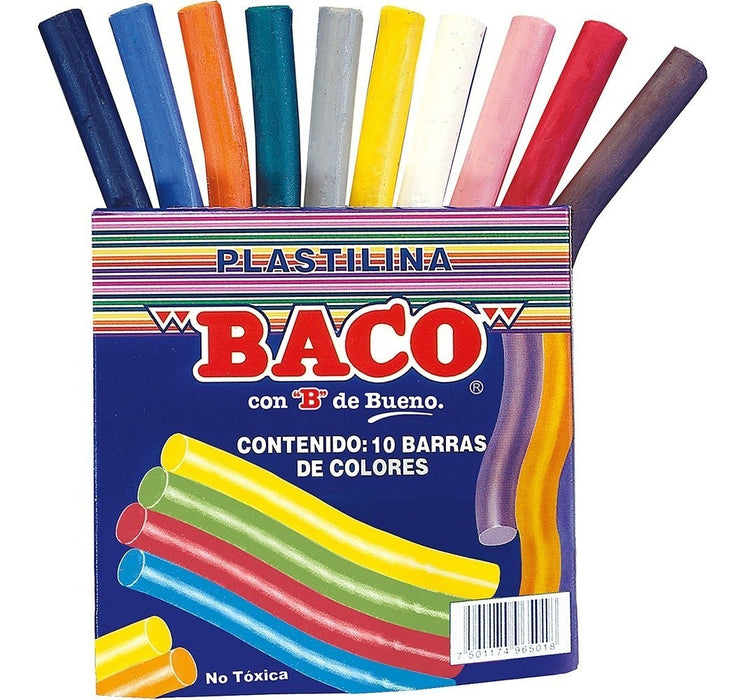 Plastilina Baco 10 Barras de Colores