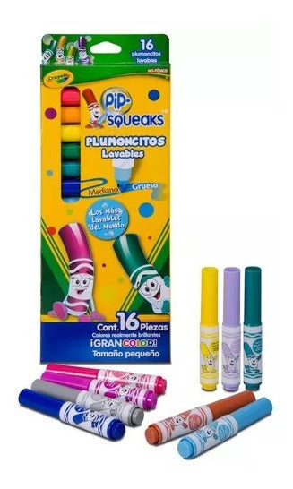 Plumoncitos Lavables Pip Squeaks Crayola 16 Piezas