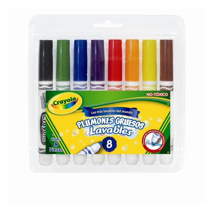 Plumones Gruesos Lavables Crayola 8 Piezas