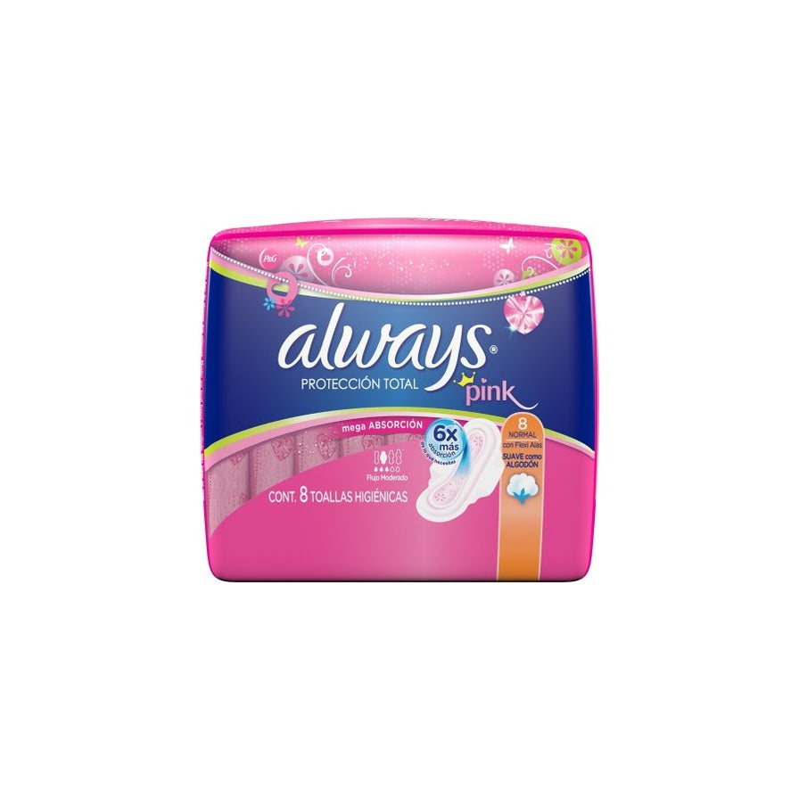 Always Pink Protección Total Paquete Con 14 Toallas Femeninas— Farmacia ...