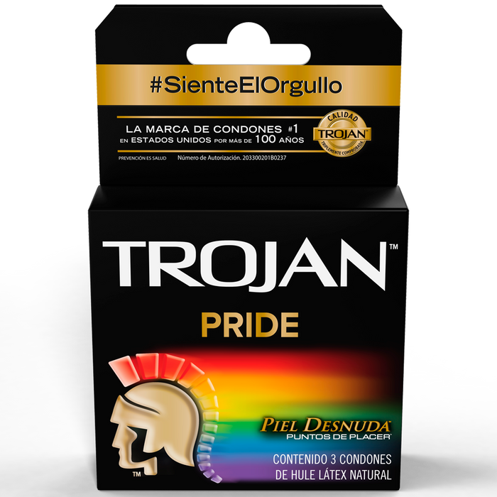 Condones Pride Piel Desnuda 3 piezas Trojan