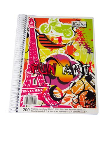 Cuaderno Profesional Raya 3 Divisiones Espiral 200 hojas Roca