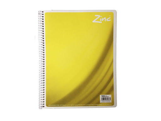 Cuaderno Profesional Raya Espiral 100 hojas Zinc