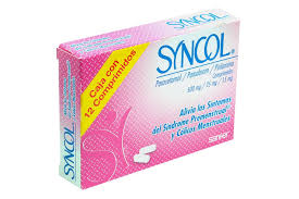 Syncol Paracetamol, Pamabrom, Pirilamina 500 mg, 25 mg 15 mg Oral Caja con 24 Comprimidos