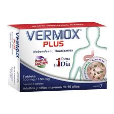 Vermox Plus 300/150 mg oral con 2 tabletas